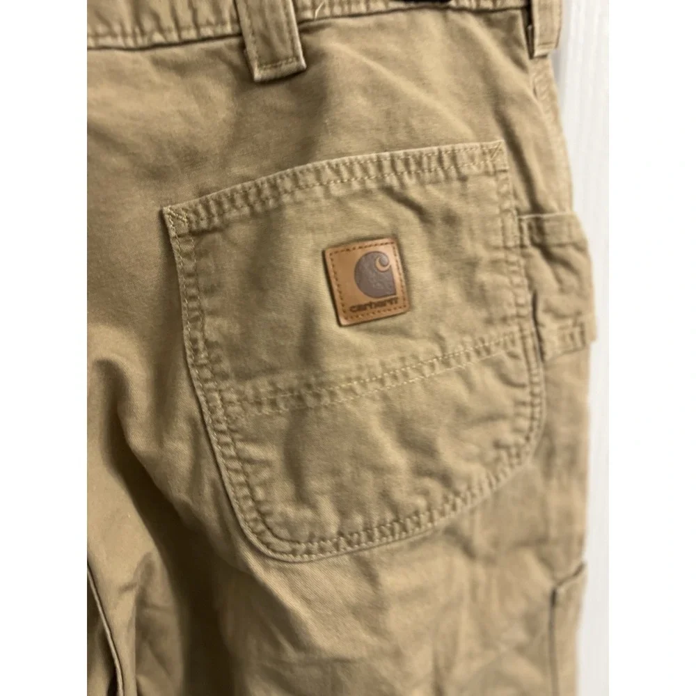 Carhartt Men's Loose Original Fit Canvas Work Dungaree Pants Dark Khaki 40X32